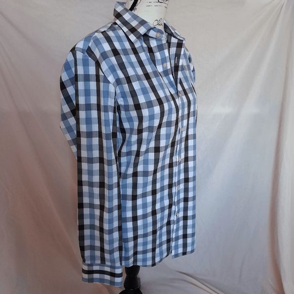 Banana Republic Blue Plaid Non Iron Slim Fit Men's Size S Casual Career - Picture 5 of 10